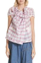 Women's Tricot Comme Des Garcons Plaid Cross Front Top - Pink