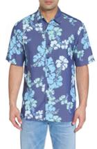 Men's Kahala Lei Day Standard Fit Camp Shirt - Blue