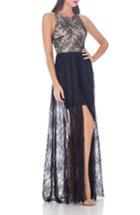 Women's Js Collections Jersey & Lace Peekaboo Gown