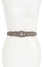 Women's Nordstrom Arabesque Beaded Stretch Belt - Hematite