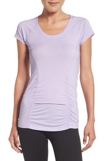 Women's Zella 'z 6' Ruched Tee, Size - Purple