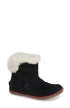 Women's Sorel Out 'n About Waterproof Bootie With Faux Fur Trim M - Black
