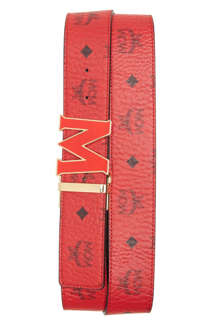 Men's Mcm Logo Print Belt