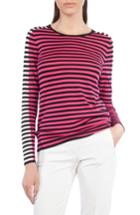 Women's Akris Punto Stripe Wool Pullover - Pink