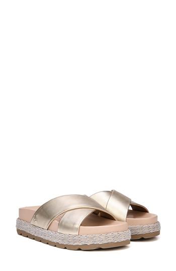 Women's Sam Edelman Sadia Slide Sandal M - Metallic