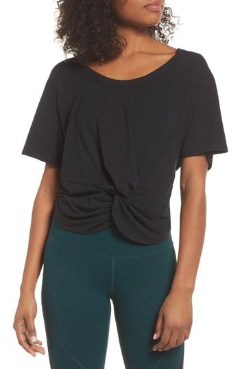 Women's Zella Knotty Crop Tee, Size - Black
