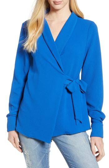 Women's Bobeau Side Tie Wrap Top, Size - Blue