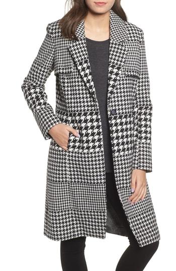 Women's Nvlt Multi Houndstooth Coat - Black