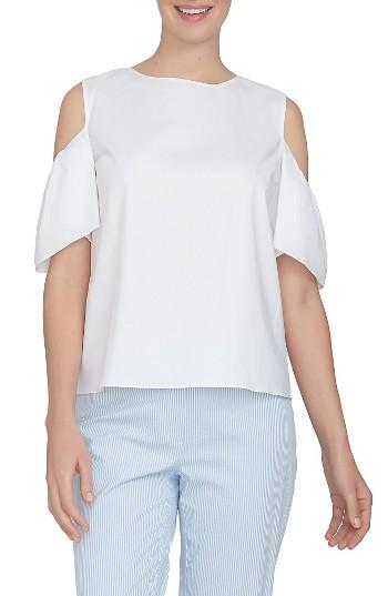 Women's Cece Tie Back Poplin Top - White