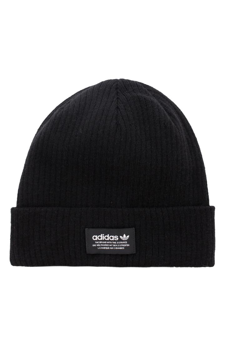 Women's Adidas Originals Ribbed Beanie Hat - Black