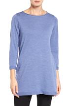 Women's Eileen Fisher Merino Wool Jersey Tunic Sweater - Blue