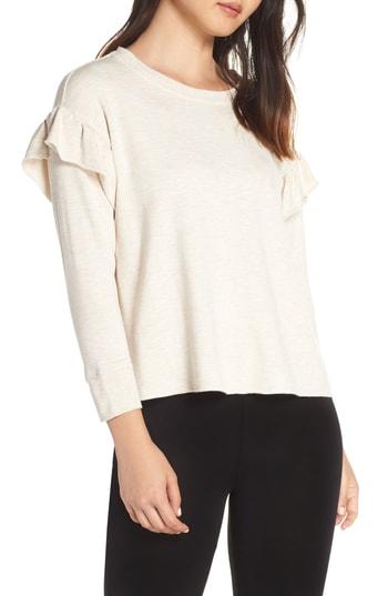 Women's Ugg Amara Ruffle Sleeve Sweatshirt - Beige
