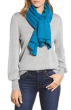 Women's Halogen Solid Cashmere Scarf, Size - Blue/green