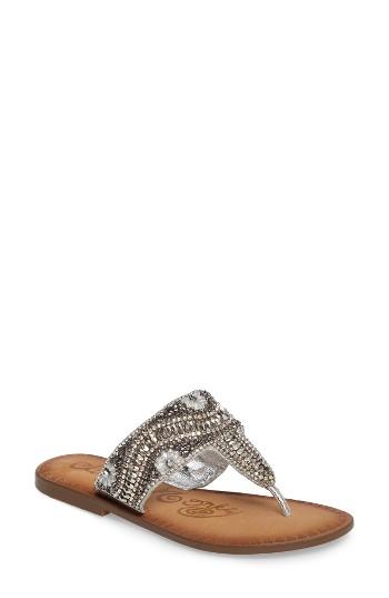 Women's Naughty Monkey Lizabeth Embellished Sandal M - Metallic