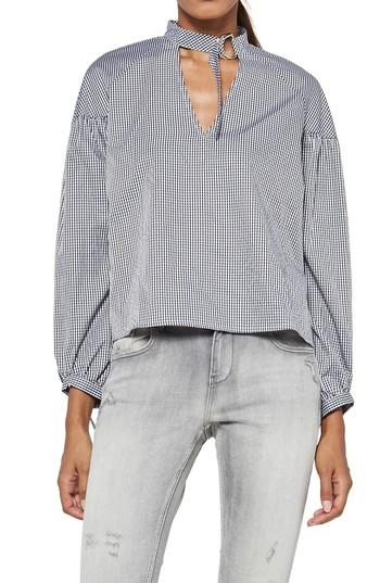 Women's Alpha & Omega Gingham Blouse