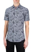 Men's Bugatchi Shaped Fit Paisley Sport Shirt - Grey