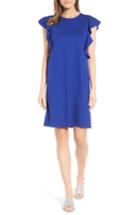 Women's Halogen Ruffle Shoulder A-line Dress - Blue