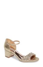Women's Badgley Mischka Mareva Ankle Strap Block Heel Sandal .5 M - Metallic