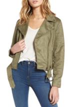 Women's Cupcakes And Cashmere Faux Suede Moto Jacket, Size - Green