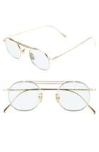 Women's Cutler And Gross 47mm Polarized Round Sunglasses - Gold/ Green