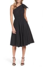 Women's Eliza J One-shoulder Fit & Flare Dress - Black