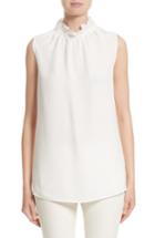 Women's Lafayette 148 New York Percy Silk Double Georgette Blouse - White