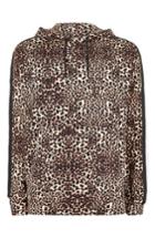 Men's Topman Leopard Print Hoodie - Brown