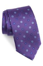 Men's David Donahue Square Medallion Silk Tie, Size - Purple