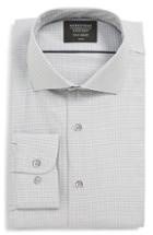 Men's Nordstrom Men's Shop Tech-smart Trim Fit Stretch Texture Dress Shirt .5 32/33 - Grey