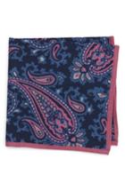 Men's Ted Baker London Paisley Wool Pocket Square, Size - Pink
