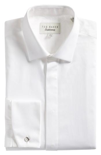 Men's Ted Baker London Fedra Trim Fit Tuxedo Shirt .5 32/33 - White