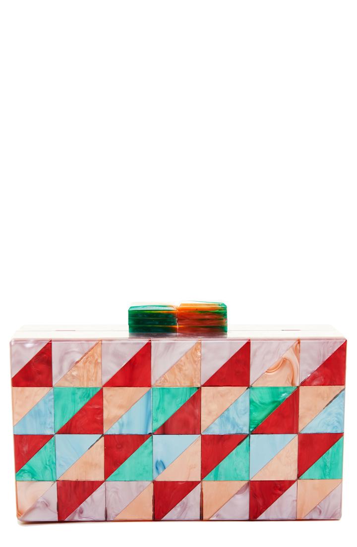 Like Dreams Geometric Box Clutch - Red