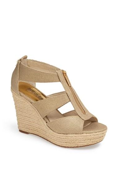 Women's Michael Michael Kors 'damita' Wedge Sandal .5 M - Metallic