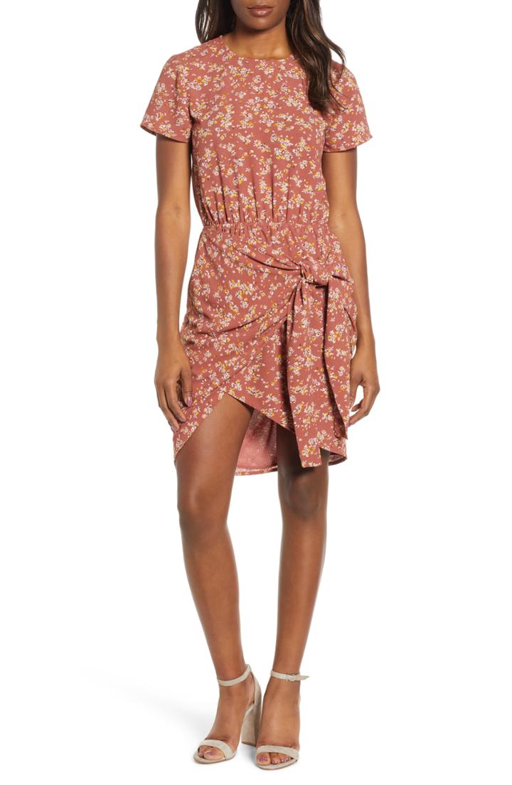 Women's 1.state Heritage Bouquet Tie Front Dress - Red