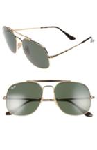 Women's Ray-ban 57mm Aviator Sunglasses - Gold/ Green