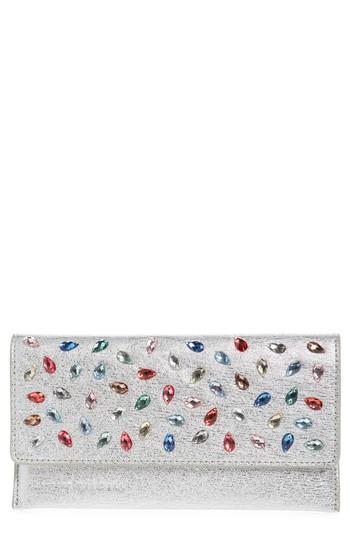 Women's Loeffler Randall Everything Crystal Embellished Leather Wallet - Metallic