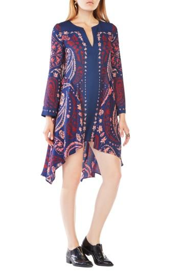 Women's Bcbgmaxazria 'geena' Handkerchief Hem Dress - Blue