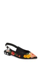 Women's Dolce & Gabbana Floral Print Slingback Flat .5us / 37eu - Black