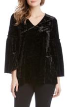 Women's Karen Kane Bell Sleeve Velvet Top - Black