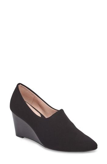 Women's Taryn Rose Yvonne Pointy Toe Wedge .5 M - Black