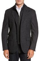 Men's Flynt Donegal Wool Blend Hybrid Coat R - Grey