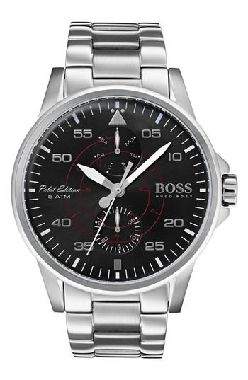 Men's Boss Aviator Multifunction Bracelet Watch, 44mm