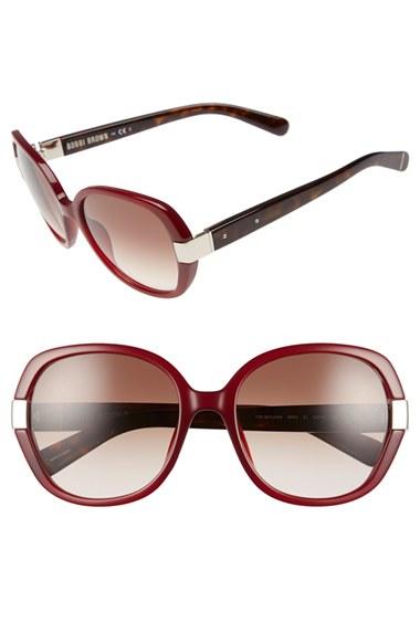 Women's Bobbi Brown 'the Skylar' 54mm Sunglasses - Burgundy