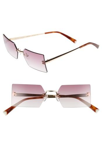 Women's Kendall + Kylie Grace 53mm Rimless Rectangular Sunglasses - Light Gold/ Rose Gradient