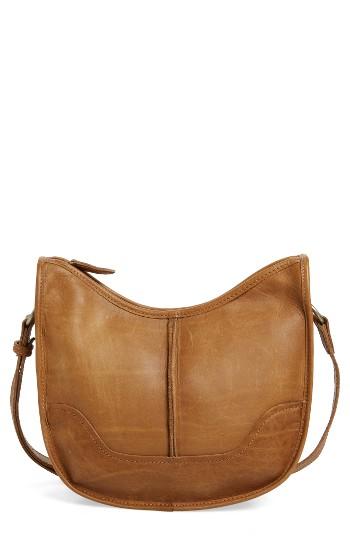 Frye Cara Leather Saddle Bag - Beige