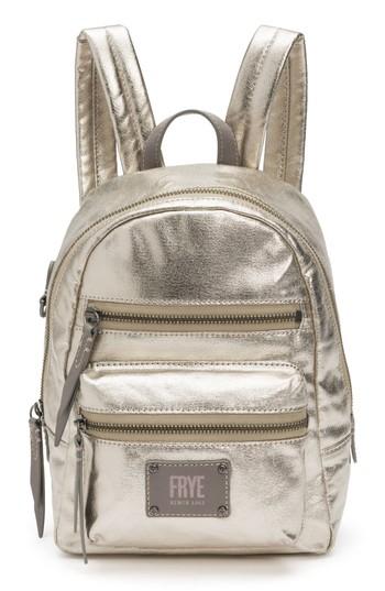 Frye Mini Ivy Metallic Nylon Backpack - Grey