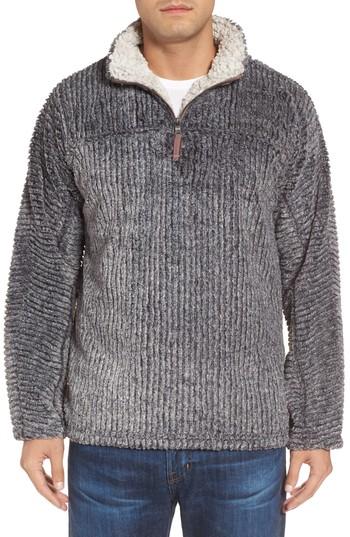 Men's True Grit Frosty Cord Pile Quarter Zip Pullover, Size - Black