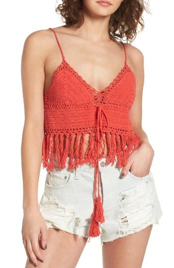 Women's Soprano Crochet Bralette Top - Orange