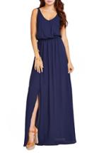 Women's Show Me Your Mumu Kendall Soft V-back A-line Gown, Size - Blue