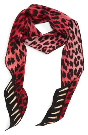 Women's Rockins Leopards Teeth Skinny Silk Scarf